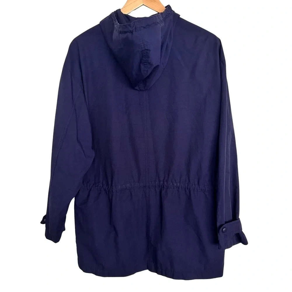 Vintage J Crew Oarsman Blue Hooded Field Utility Jacket Zip Up SZ Small Classic